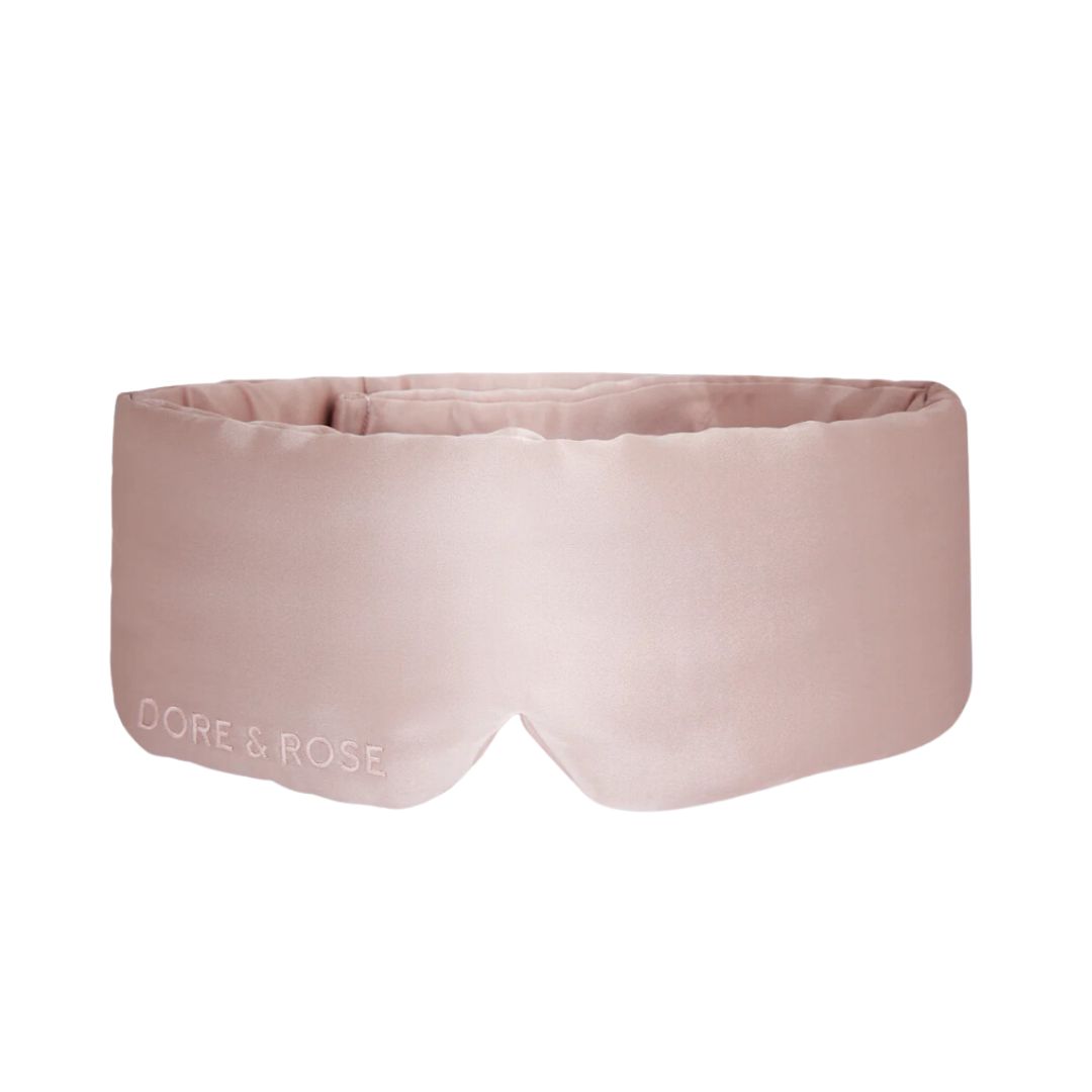 Pink silk sleep mask