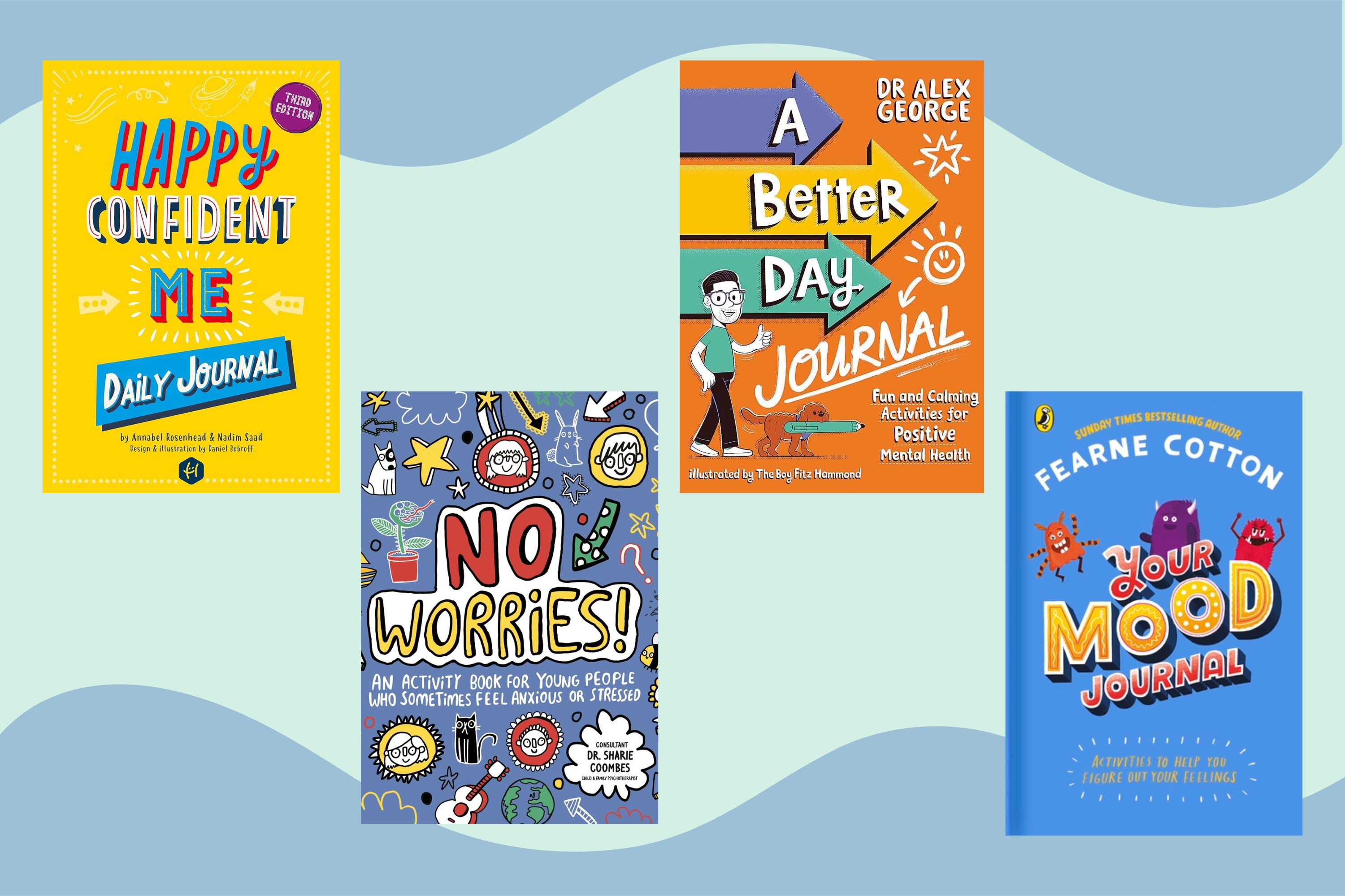 A collage of the best gratitude journals for kids