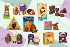 A collage of some of the best Easter eggs to buy in 2024 &mdash;&nbsp;including Twix, Terry's Chocolate Orange and Toblerone